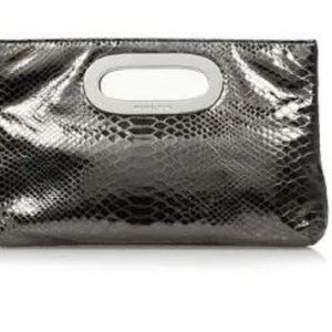 Michael Kors Metallic Python-Embossed Clutch Bag
